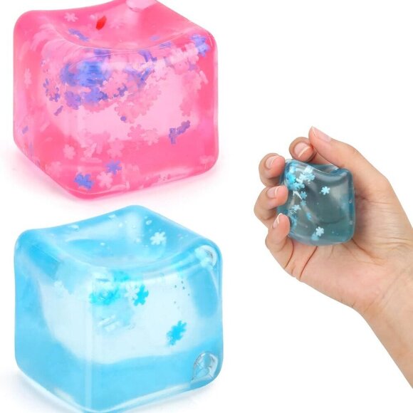 Other - Fidget Toy for All Ages: 2 Pack Soft Sensory Fidget Ice Cube Stress Ball Squishy